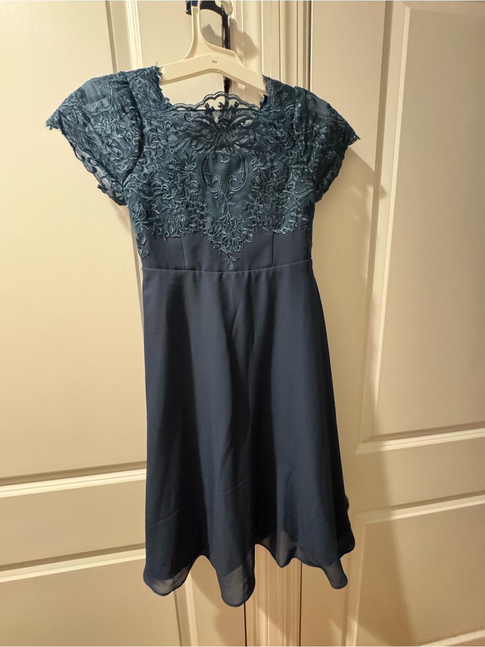 JJs House Navy Lace Bodice Formal Girls' Dress